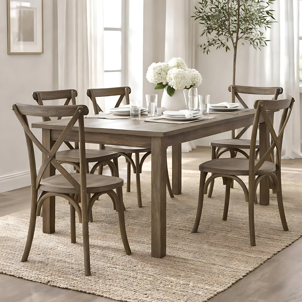 Light Oak Cross Back Dining Chair