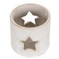 White Ceramic Star Cut-Out Tealight Holder