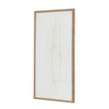 Large Quill White Feather Art Mounted In Beaded Frame