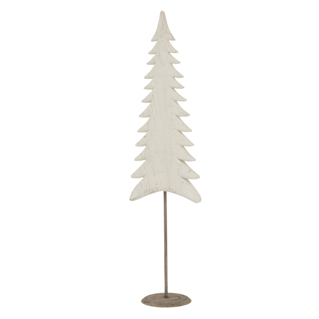Large Whitewashed Tall Tree On Stand