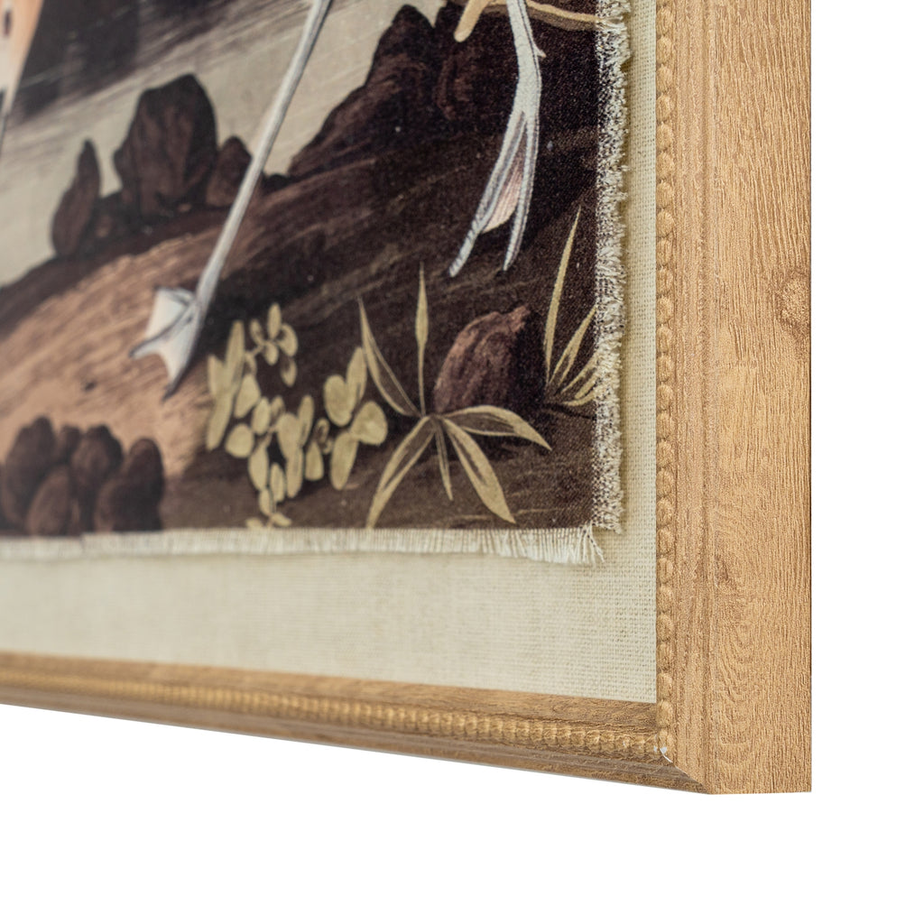 Flora & Fauna Collection Avocet On Linen In Beaded Frame