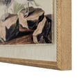 Flora & Fauna Collection Teals On Linen In Beaded Frame