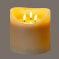 Luxe Collection Natural Glow 6x6 Taupe Melted LED Candle