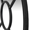 Black Wood Round Window Mirror